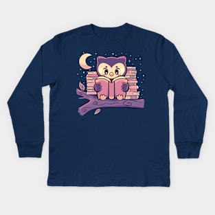 Reading OWL Night Kids Long Sleeve T-Shirt